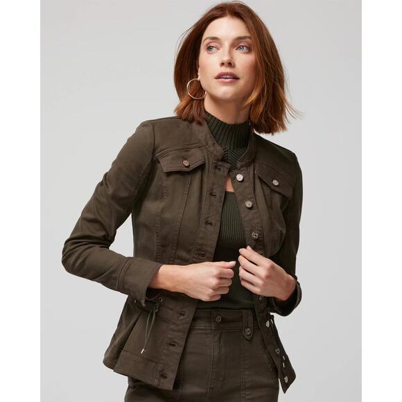 White House Black Market Jackets & Blazers - NWT White House Black Market Sz XS Olive Green Peplum Pret Pleated Army Jacket